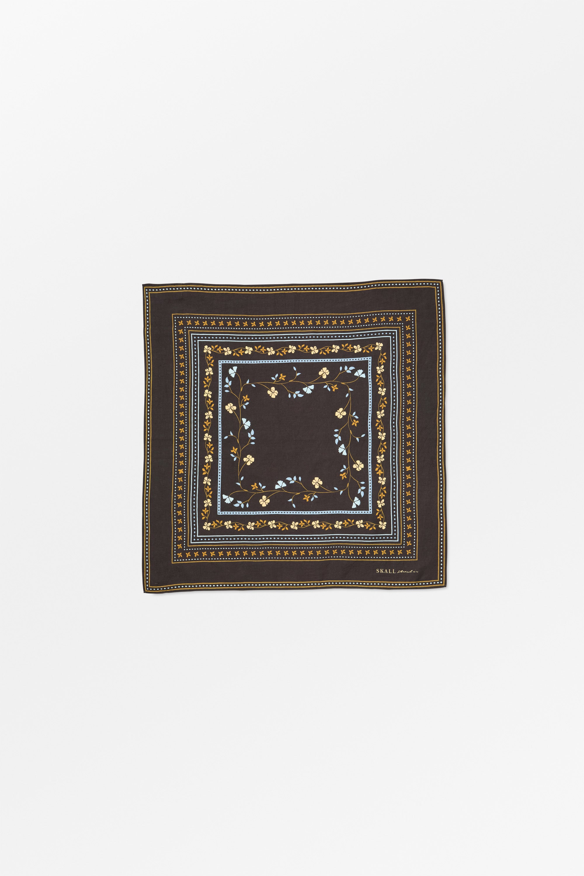 Skall Studio Skall floral scarf 55x55 Scarf Dark brown